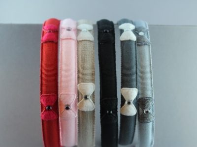 Cerchietto con 3 papillon in pile e strass BSW-518