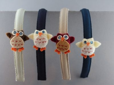 Cerchietto con gufetto in panno BSW-531