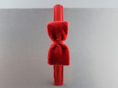 Cerchietto con fiocco tubolare in velluto BSW-188