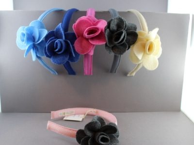 Cerchietto con rosa in panno grande BSW-169G