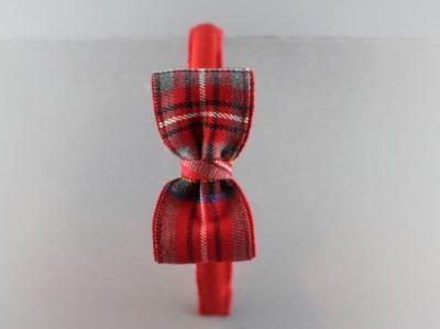 Cerchietto fiocco base in tessuto scozzese BSW-189