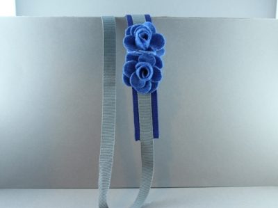 Cintura in canetè bicolor con rose in panno piccole CTW-167