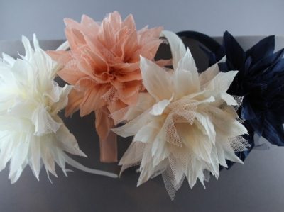 Cerchietto con dalia in chiffon grande BSC-38