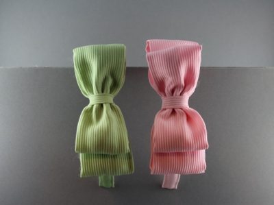 Cerchietto con doppio fiocco in tessuto ottomano BSC-720