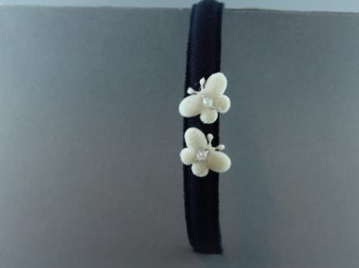 Cerchietto con farfalline in velluto e perline BSW-27