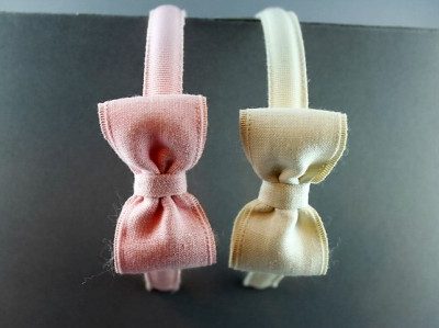 Cerchietto con fiocco in canetè e lino BSC-25