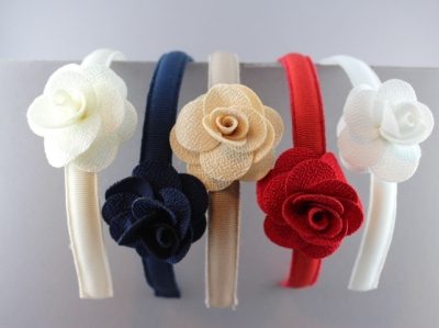 Cerchietto con fiore in tessuto elasticizzato BSW-712