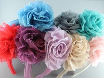 Cerchietto con fiore in tulle e seta BSC-52