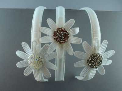 Cerchietto con margherita e strass BSC-716