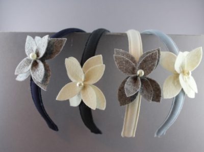 Cerchietto con stella in panno con perla BSW-520