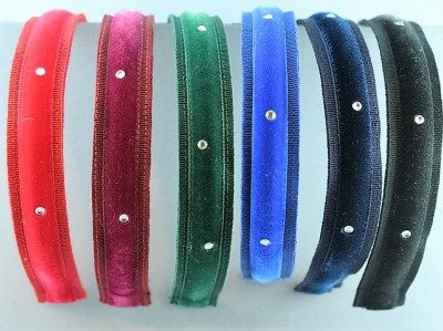 Cerchietto in velluto con strass BLW-174