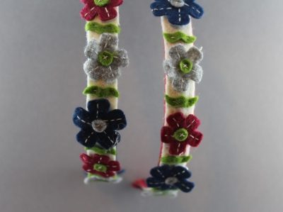 Cerchietto con striscia di fiorellini in panno colorati BSW-552