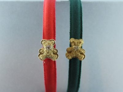 Cerchietto con orsetto di metallo con strass BSW-08