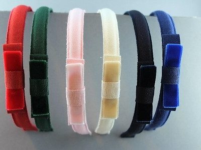 Cerchietto con doppio fiocco piatto in velluto BSW-746