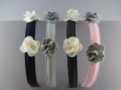 Cerchietto con roselline in panno senza foglia BSW-26sf