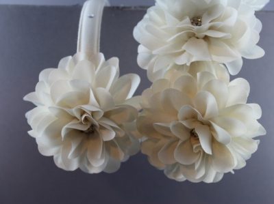 Cerchietto con dalia in tessuto con strass e swarovski BSC-707/s