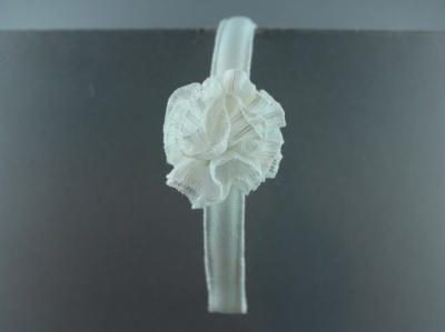 Cerchietto con rosa in tessuto a righe arricciata BSC-808