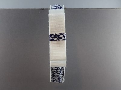 Cerchietto in tessuto liberty con doppio fiocco piatto in canetè BLS-630