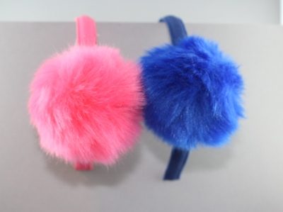 Cerchietto con Pompon di Pelliccia ecologica BSW-983