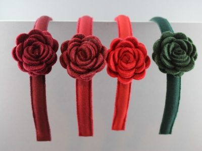 Cerchietto con rosa in panno piccola BSW-985