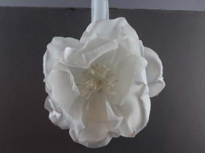 Cerchietto con rosa in raso e organza grande BSC-817g