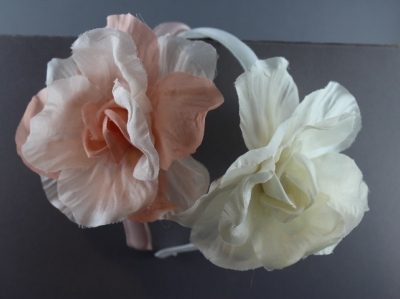 Cerchietto con rosa grande bicolore BSC-952