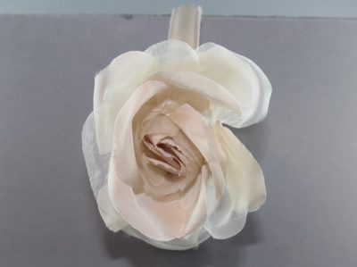 Cerchietto con rosa in taffetà e organza Grande BSC-954G