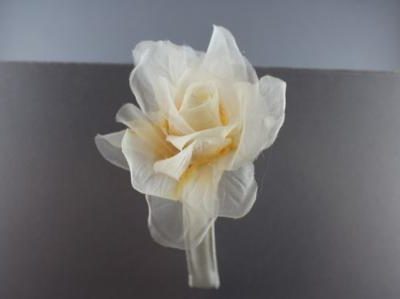 Cerchietto con rosa in chiffon senza foglia BSC-733