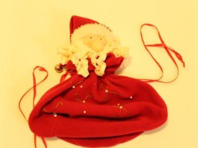 Sacco Babbo Natale in panno portapigiamino o porta panettone