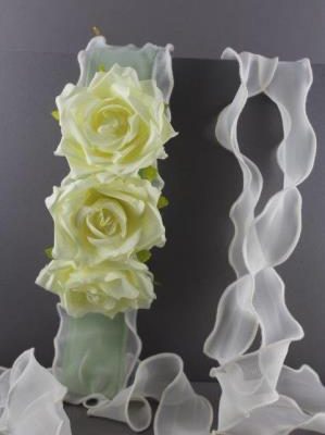 Cintura in canetè e voile con 3 rose sm CTC-1919