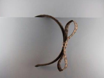 Cerchietto leopardato fondo marrone con fiocco lungo laterale  BSW-998/02/F